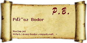 Pósz Bodor névjegykártya